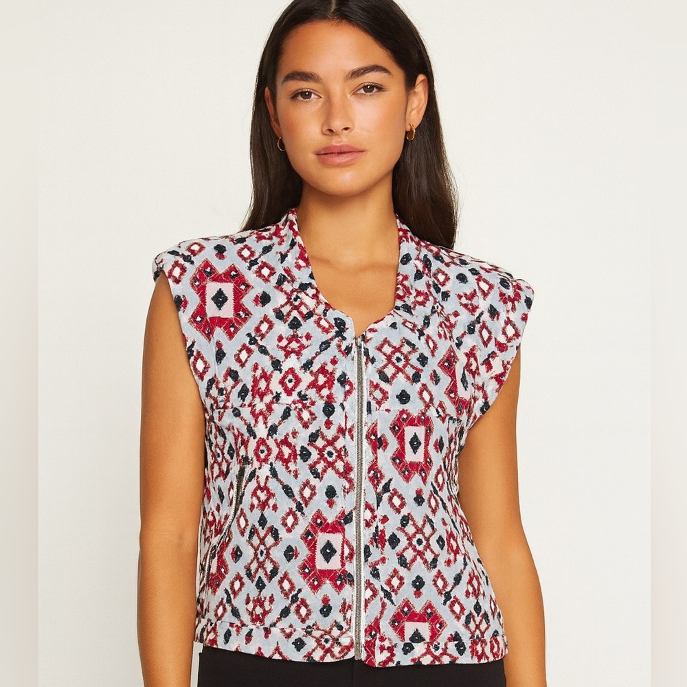 Zara Multicolor Patterned Vest